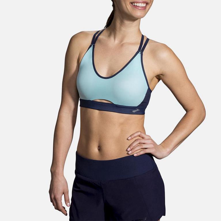 Brooks Womens Fastforward Free Running Bra - Blue (408329-IFR)